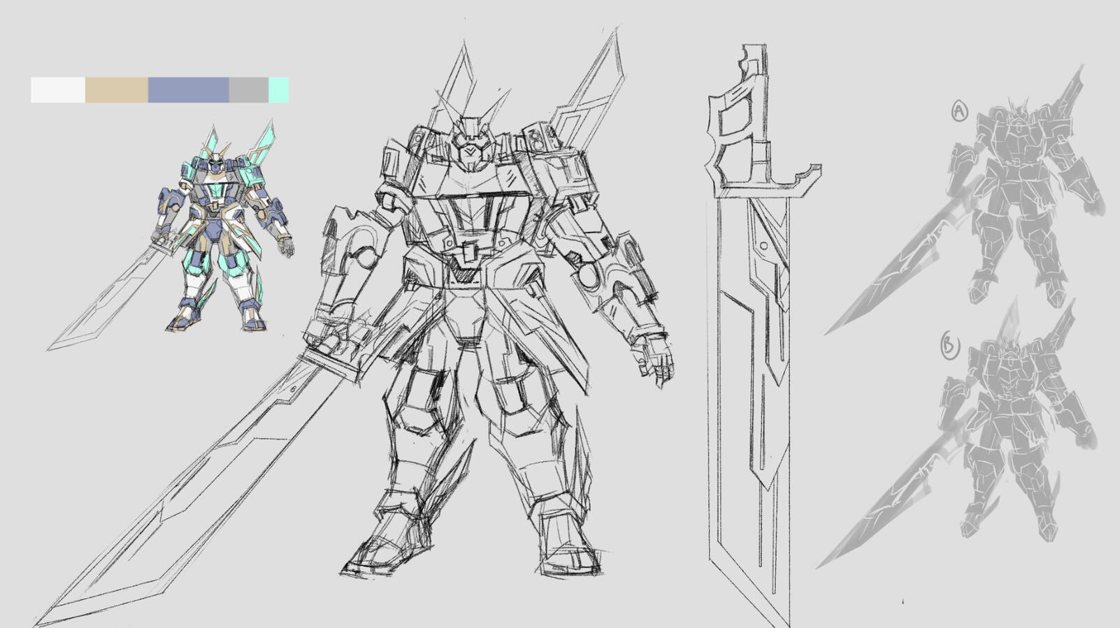Original Stellar Requiem Mech and Sword